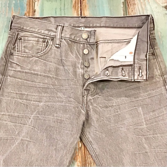Levi’s 30x30 Tag 501 Men’s Gray Measured 31x29.5 Button Fly 100% Cotton Jeans - Picture 5 of 12
